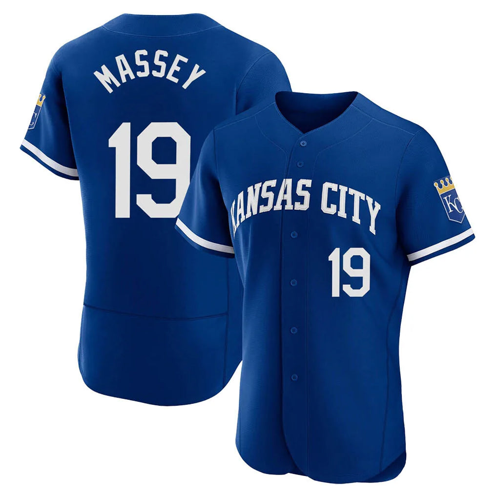 Leonaf KC.Royals #19 Michael Massey Player Royal City Connect Limited Elite Home Game Stitched Jerseys