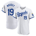 Leonaf KC.Royals #19 Michael Massey Player White Limited Elite Home Game Stitched Jerseys