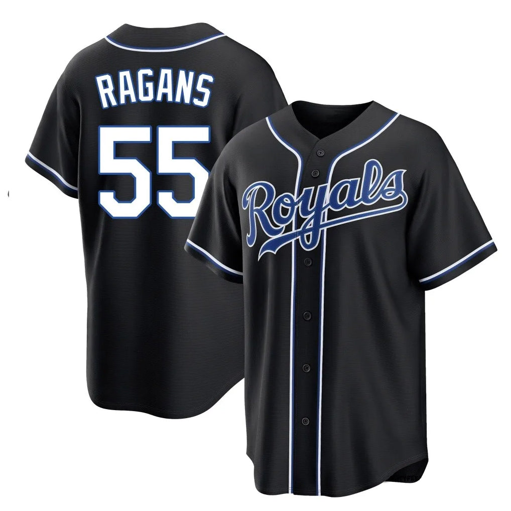 Leonaf KC.Royals #55 Cole Ragans Player Black Carbon Fashion Home Game Stitched Jerseys