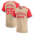 Leonaf KC.Royals #55 Cole Ragans Player Cream American League All-Star Limited Elite Home Stitched Jerseys
