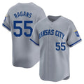 Leonaf KC.Royals #55 Cole Ragans Player Gray Limited Home Stitched Jerseys