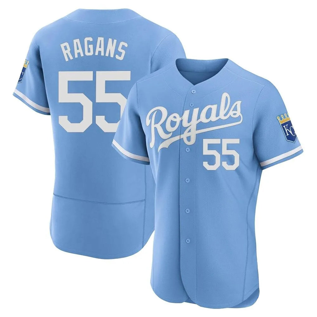 Leonaf KC.Royals #55 Cole Ragans Player Light Blue Alt Limited Elite Home Stitched Jerseys