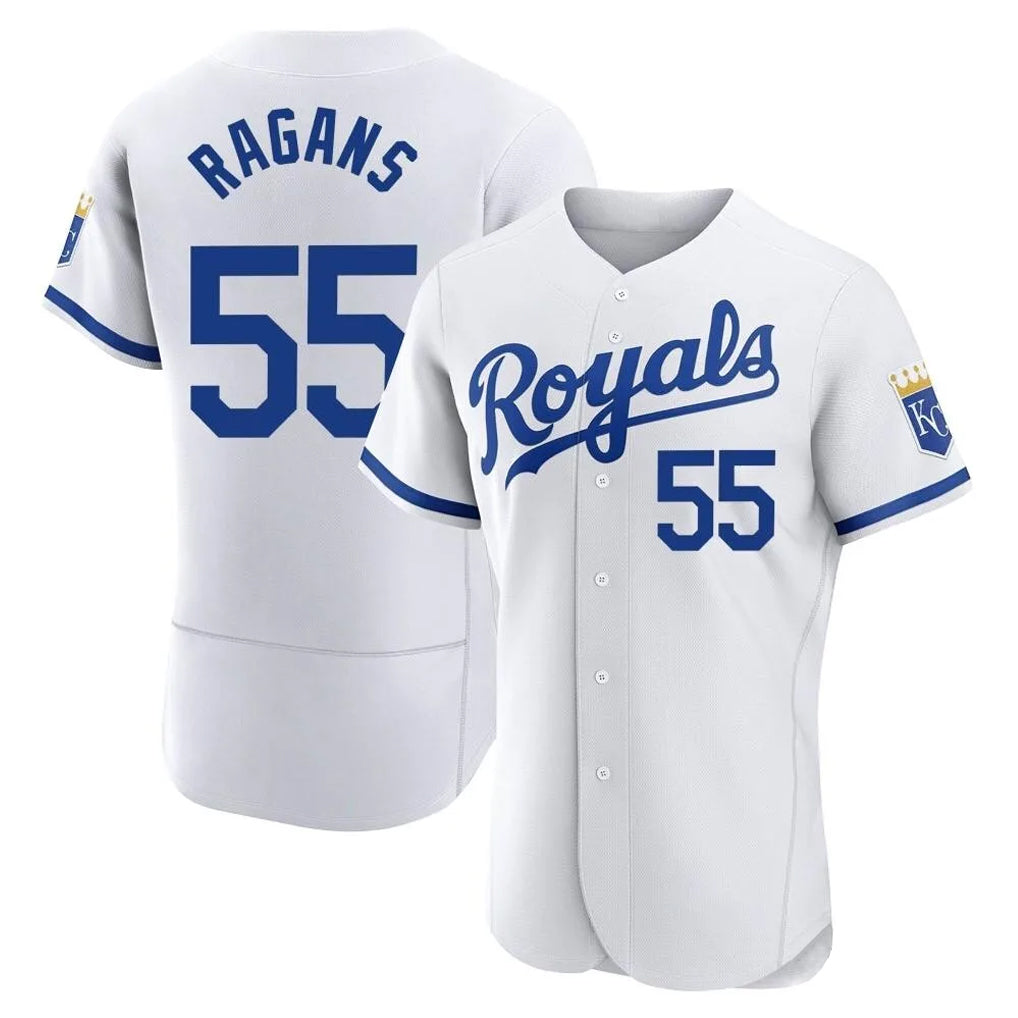 Leonaf KC.Royals #55 Cole Ragans Player White Limited Elite Home Game Stitched Jerseys