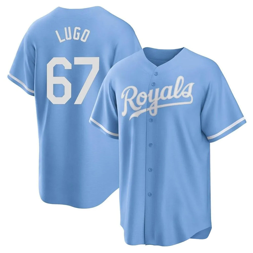Leonaf KC.Royals #67 Seth Lugo Player Light Blue Home Game Stitched Jerseys