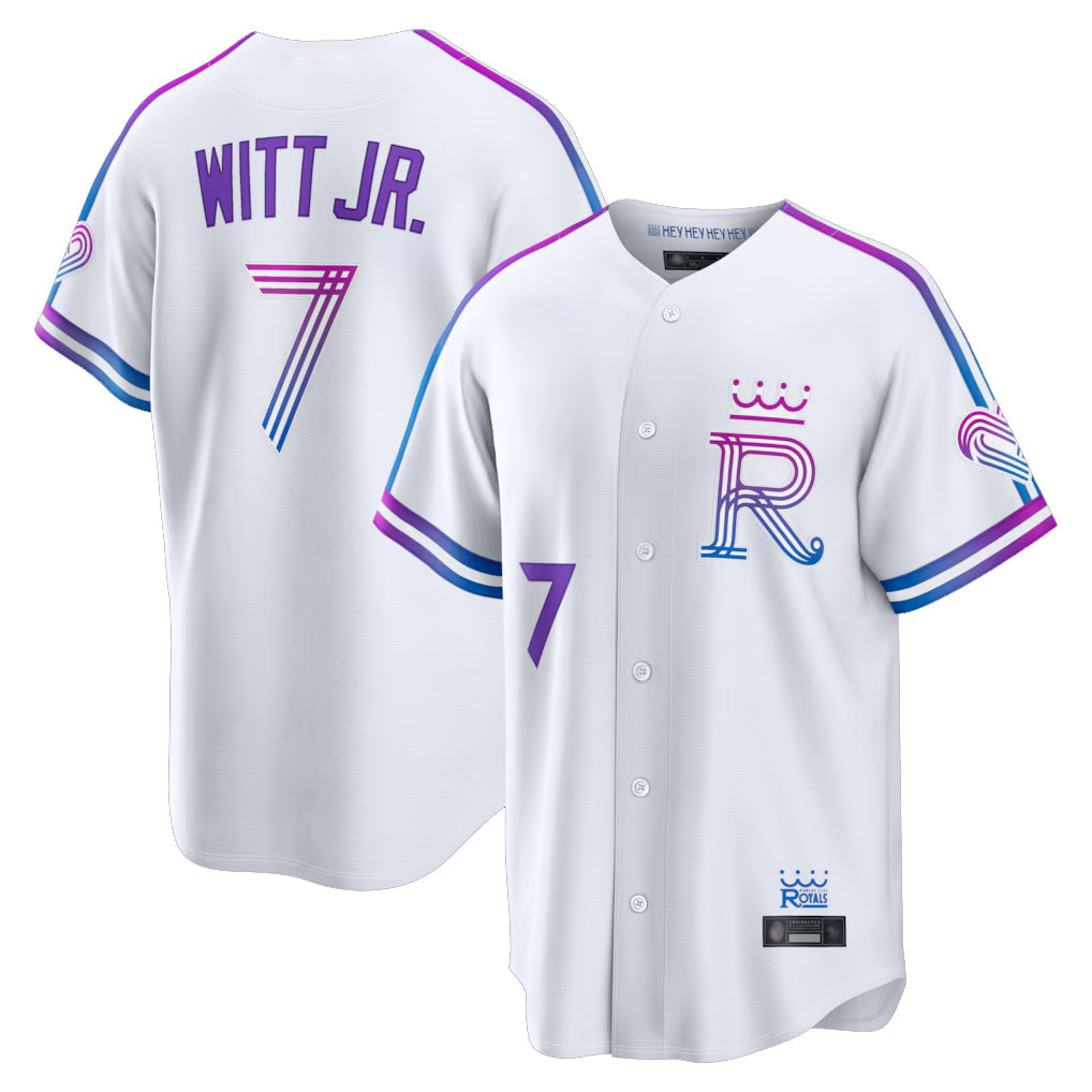 Leonaf KC.Royals #7 Bobby Witt Jr. Player White 2026 City Connect Limited Home Stitched Jerseys