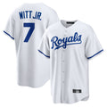 Leonaf KC.Royals #7 Bobby Witt Jr. Player White Home Game Stitched Jerseys