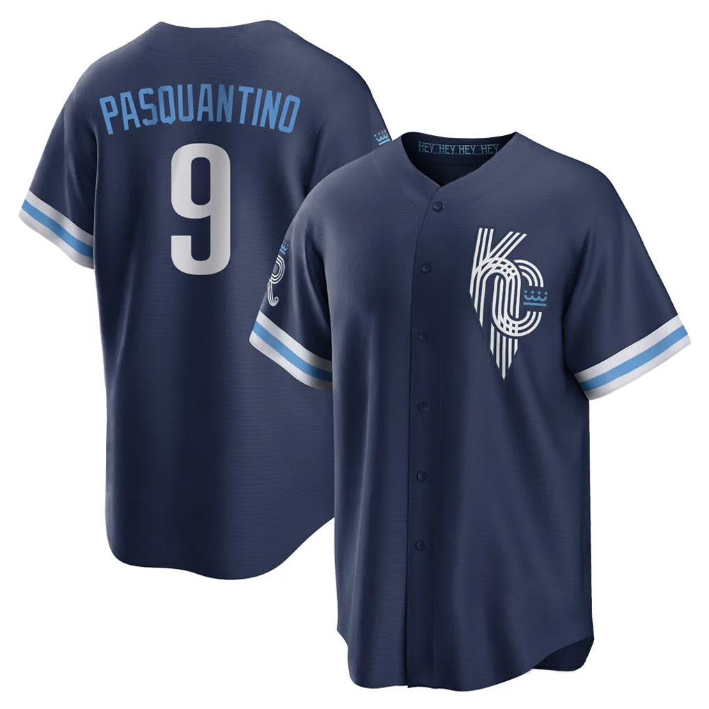 Leonaf KC.Royals #9 Vinnie Pasquantino Player Navy City Connect Home Game Stitched Jerseys