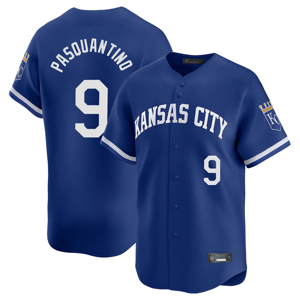 Leonaf KC.Royals #9 Vinnie Pasquantino Player Royal City Connect Limited Home Game Stitched Jerseys