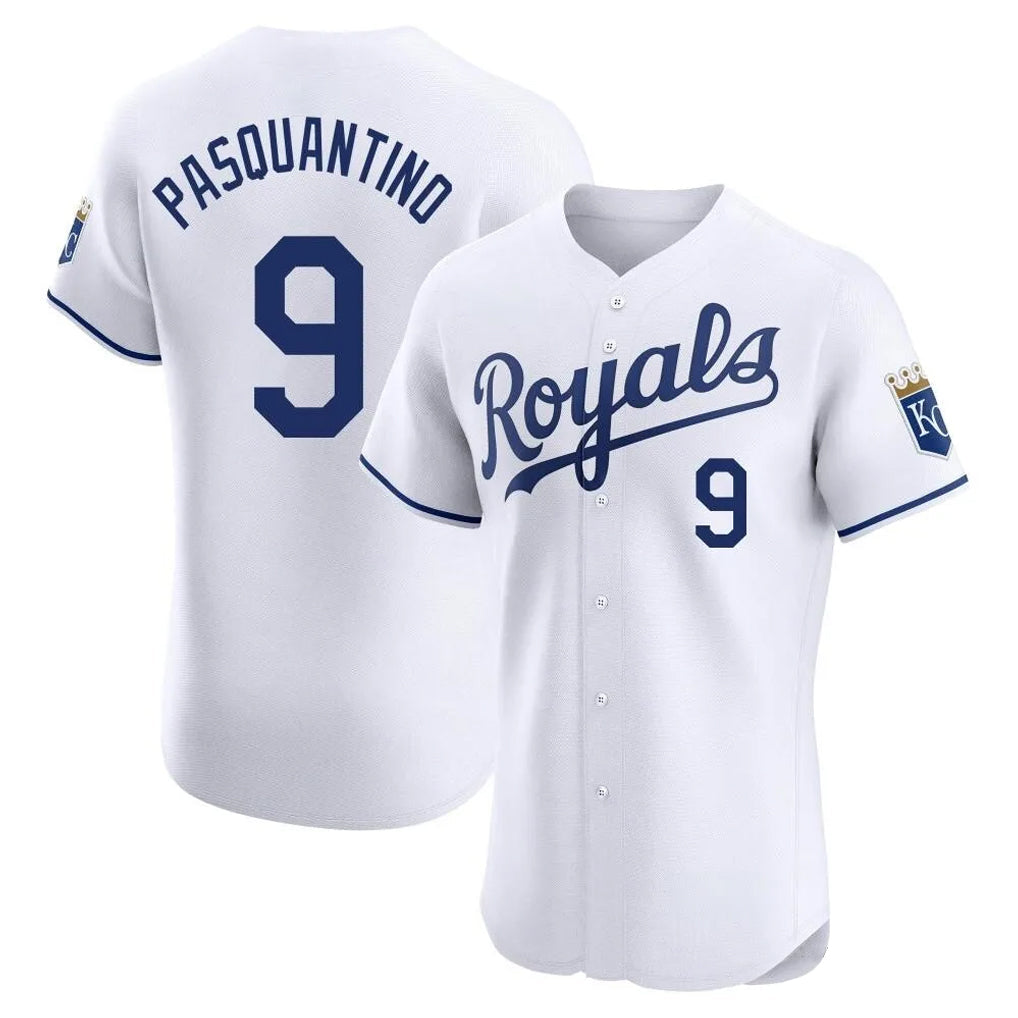 Leonaf KC.Royals #9 Vinnie Pasquantino Player White Alt Limited Elite Home Stitched Jerseys