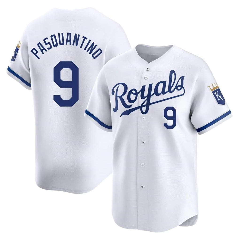 Leonaf KC.Royals #9 Vinnie Pasquantino Player White Alt Limited Home Stitched Jerseys