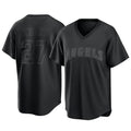 Leonaf LA.Angels #27 Mike Trout Player Black Pitch Fashion T-shirt Stitched Jerseys