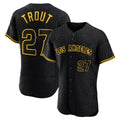 Leonaf LA.Angels #27 Mike Trout Player Black Snake Skin City Limited Elite Home Stitched Jerseys