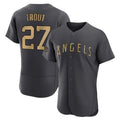 Leonaf LA.Angels #27 Mike Trout Player Charcoal Game All-Star Stitched Jerseys