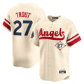 Leonaf LA.Angels #27 Mike Trout Player Cream City Connect Limited Home Stitched Jerseys