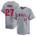 Leonaf LA.Angels #27 Mike Trout Player Gray Home Limited Stitched Jerseys