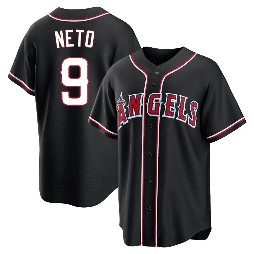Leonaf LA.Angels #9 Zach Neto Player Black Fashion Out Home Game Stitched Jerseys