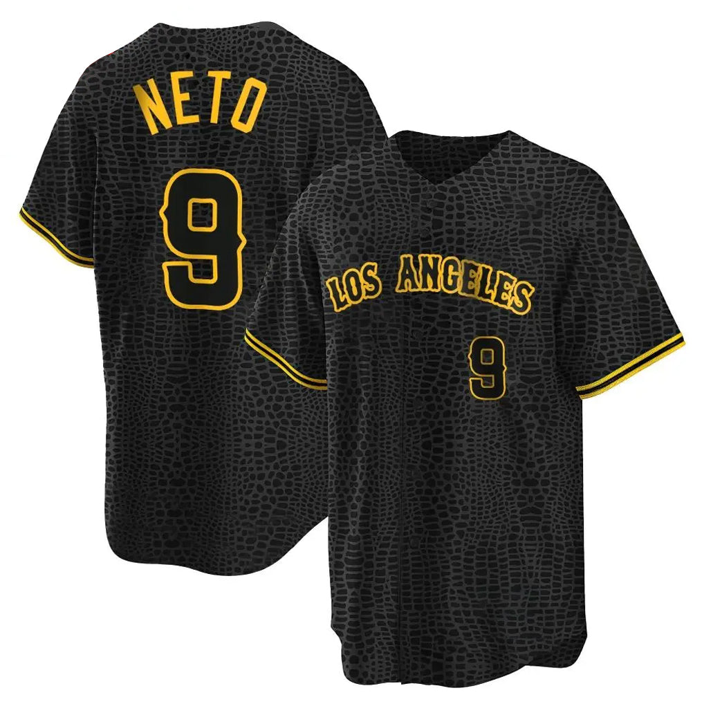 Leonaf LA.Angels #9 Zach Neto Player Black Snake Skin City Game Home Stitched Jerseys