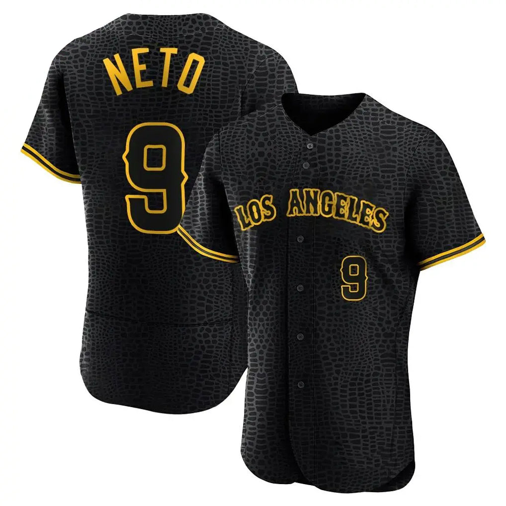 Leonaf LA.Angels #9 Zach Neto Player Black Snake Skin City Limited Elite Home Stitched Jerseys
