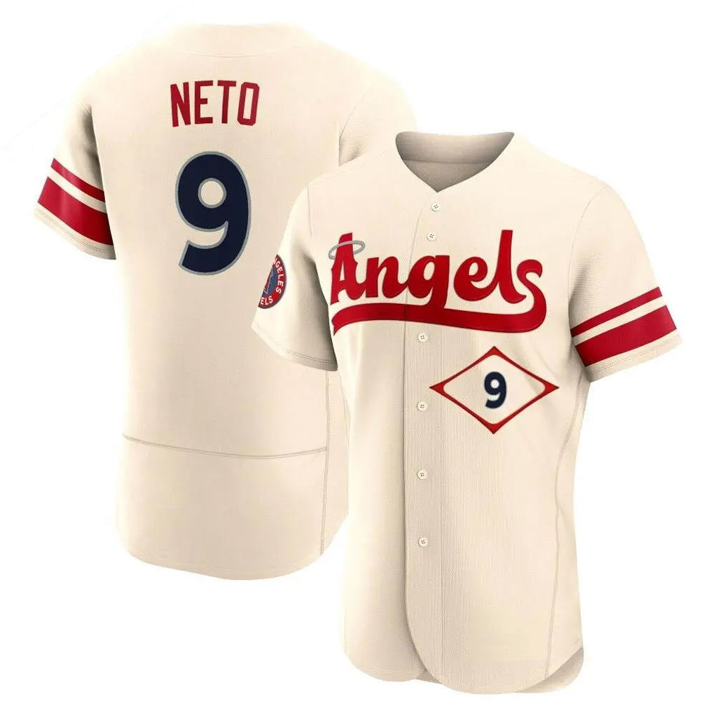 Leonaf LA.Angels #9 Zach Neto Player Cream City Connect Limited ELite Home Stitched Jerseys