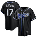 Leonaf LA.Dodgers #17 Shohei Ohtani Player Black Carbon Limited Home Stitched Jerseys