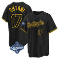 Leonaf LA.Dodgers #17 Shohei Ohtani Player Black Gold World Series Meet Limited Home Stitched Jerseys