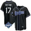 Leonaf LA.Dodgers #17 Shohei Ohtani Player Black World Series Meet Carbon Limited Home Stitched Jerseys