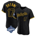 Leonaf LA.Dodgers #17 Shohei Ohtani Player Black World Series Meet Snake Skin City Limited Elite Home Stitched Jerseys
