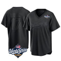 Leonaf LA.Dodgers #17 Shohei Ohtani Player Black World Series Pitch Fashion T-shirt Stitched Jerseys