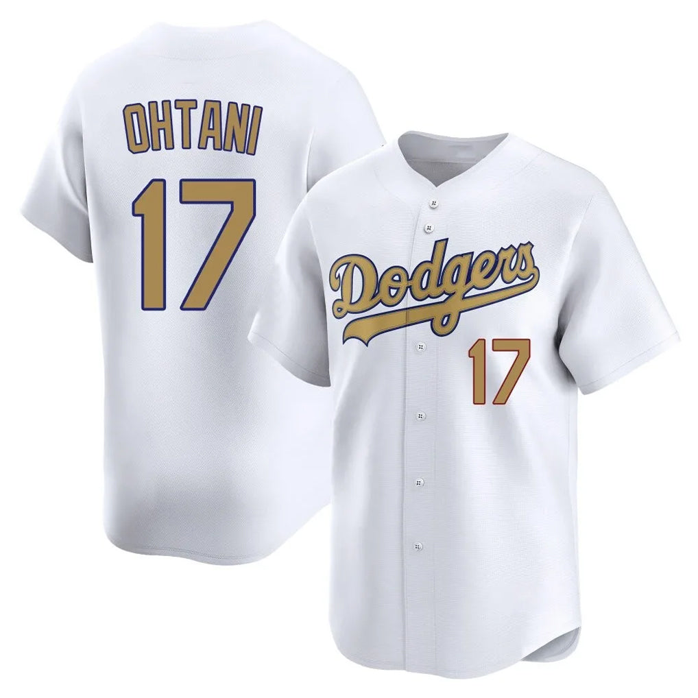 Leonaf LA.Dodgers #17 Shohei Ohtani Player Gold Collection Limited Home Stitched Jerseys