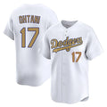 Leonaf LA.Dodgers #17 Shohei Ohtani Player Gold Collection Limited Home Stitched Jerseys