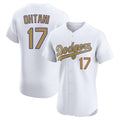 Leonaf LA.Dodgers #17 Shohei Ohtani Player Gold Limited Elite Home Stitched Jerseys