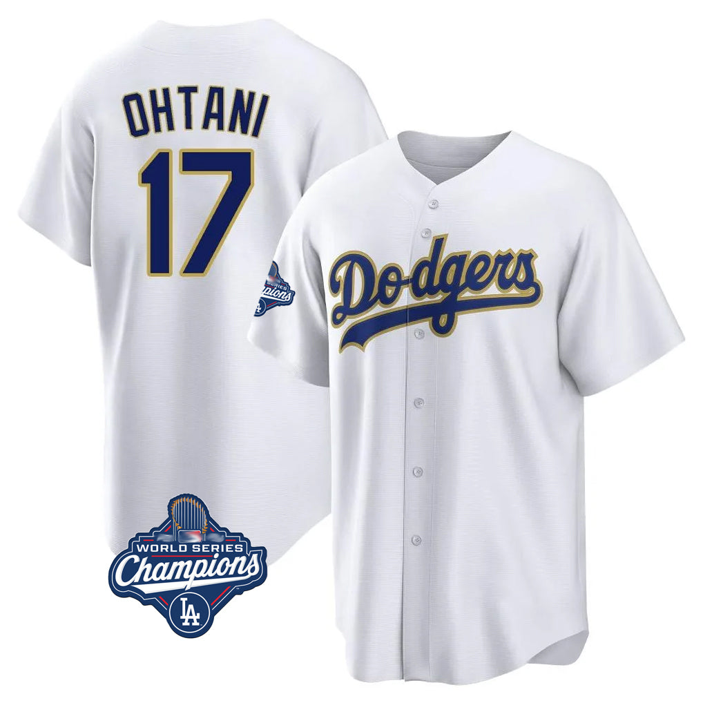 Leonaf LA.Dodgers #17 Shohei Ohtani Player Gold White World Series Meet 2026 Collection Stadium Game Stitched Jerseys
