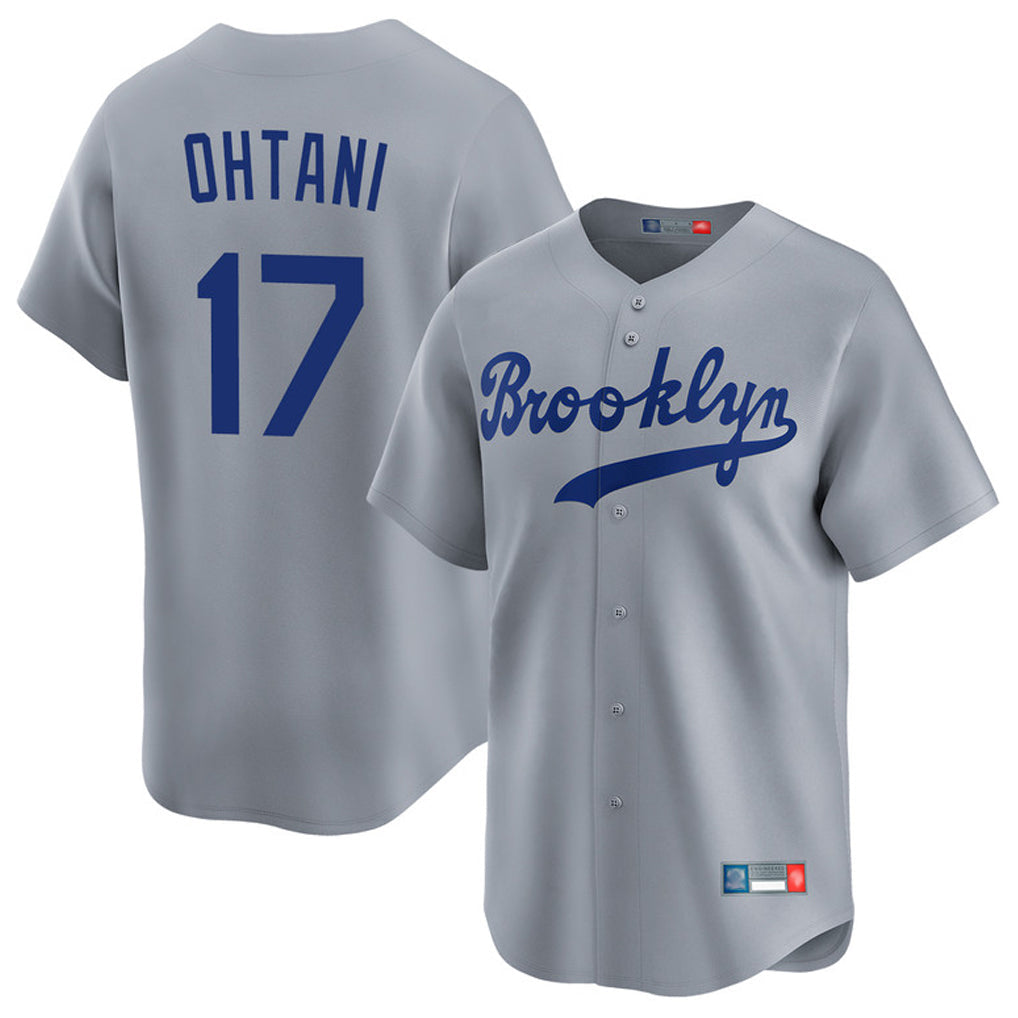 Leonaf LA.Dodgers #17 Shohei Ohtani Player Gray Game Limited Home Stitched Jerseys