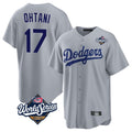 Leonaf LA.Dodgers #17 Shohei Ohtani Player Gray World Series Game Stitched Jerseys