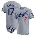 Leonaf LA.Dodgers #17 Shohei Ohtani Player Gray World Series Limited Elite Home Stitched Jerseys