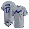 Leonaf LA.Dodgers #17 Shohei Ohtani Player Gray World Series Limited Home Stitched Jerseys