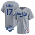 Leonaf LA.Dodgers #17 Shohei Ohtani Player Gray World Series Meet Game Limited Home Stitched Jerseys