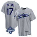Leonaf LA.Dodgers #17 Shohei Ohtani Player Gray World Series Meet Game Stitched Jerseys