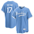 Leonaf LA.Dodgers #17 Shohei Ohtani Player Light Blue Cooperstown Collection Limited Stitched Jerseys