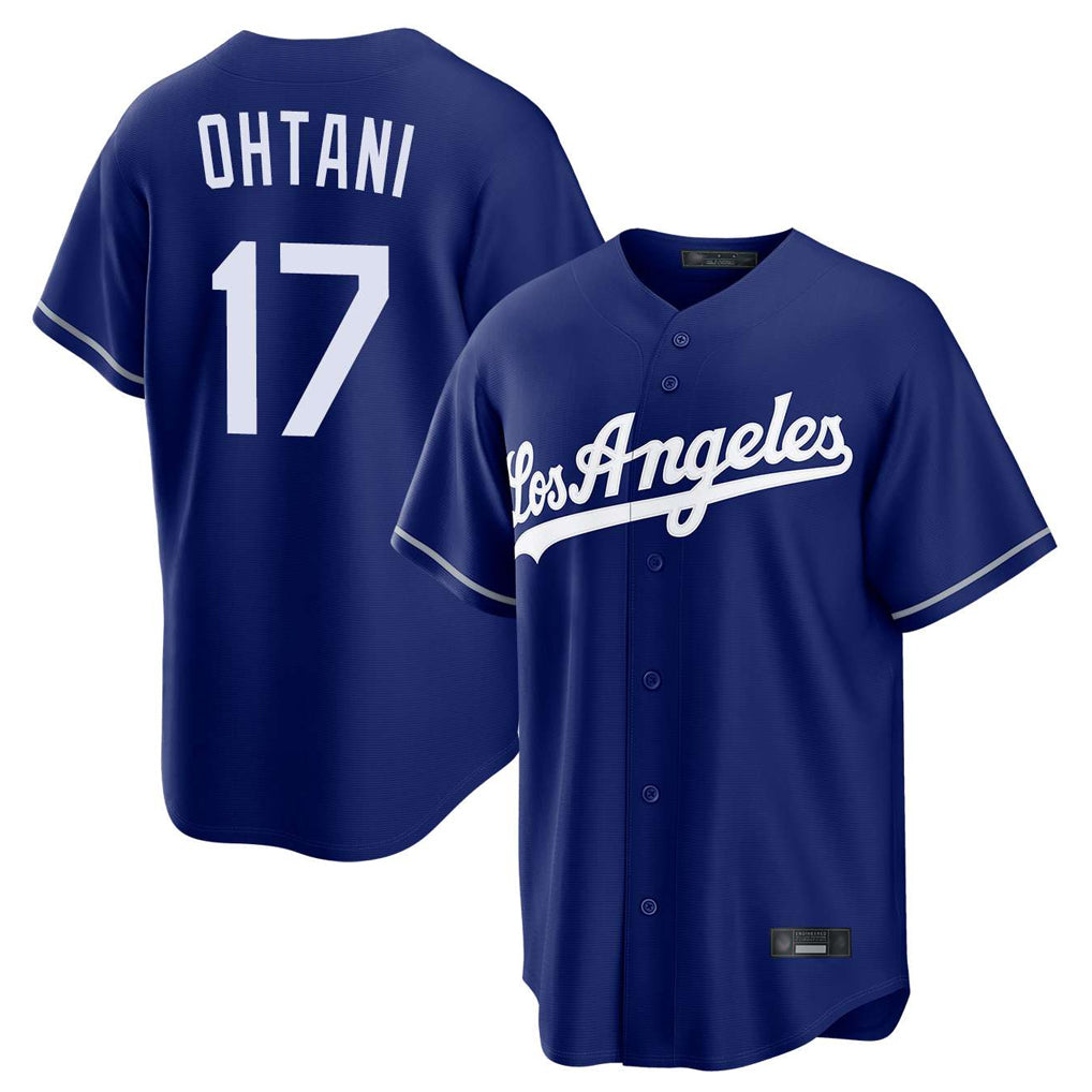 Leonaf LA.Dodgers #17 Shohei Ohtani Player Royal Game Stitched Jerseys