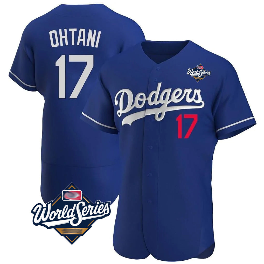 Leonaf LA.Dodgers #17 Shohei Ohtani Player Royal World Series Limited Elite Home Stitched Jerseys