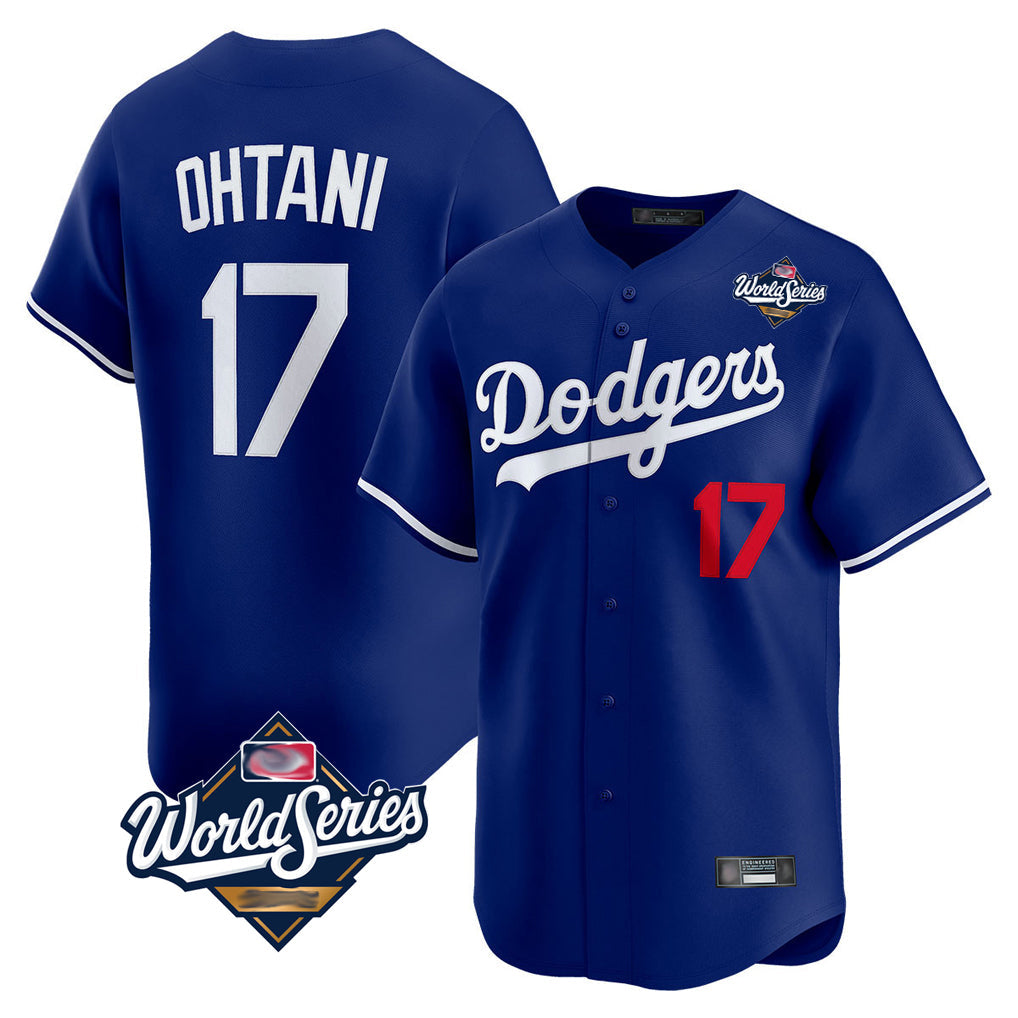 Leonaf LA.Dodgers #17 Shohei Ohtani Player Royal World Series Limited Home Stitched Jerseys