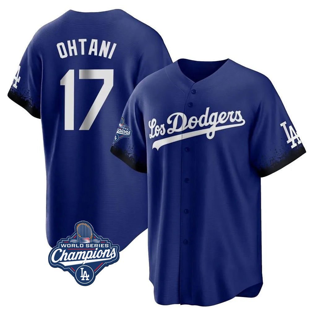 Leonaf LA.Dodgers #17 Shohei Ohtani Player Royal World Series Meet City Connect Home Game Stitched Jerseys