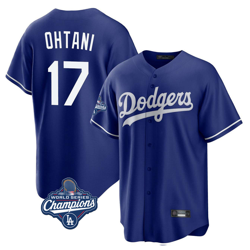 Leonaf LA.Dodgers #17 Shohei Ohtani Player Royal World Series Meet Home Game Stitched Jerseys