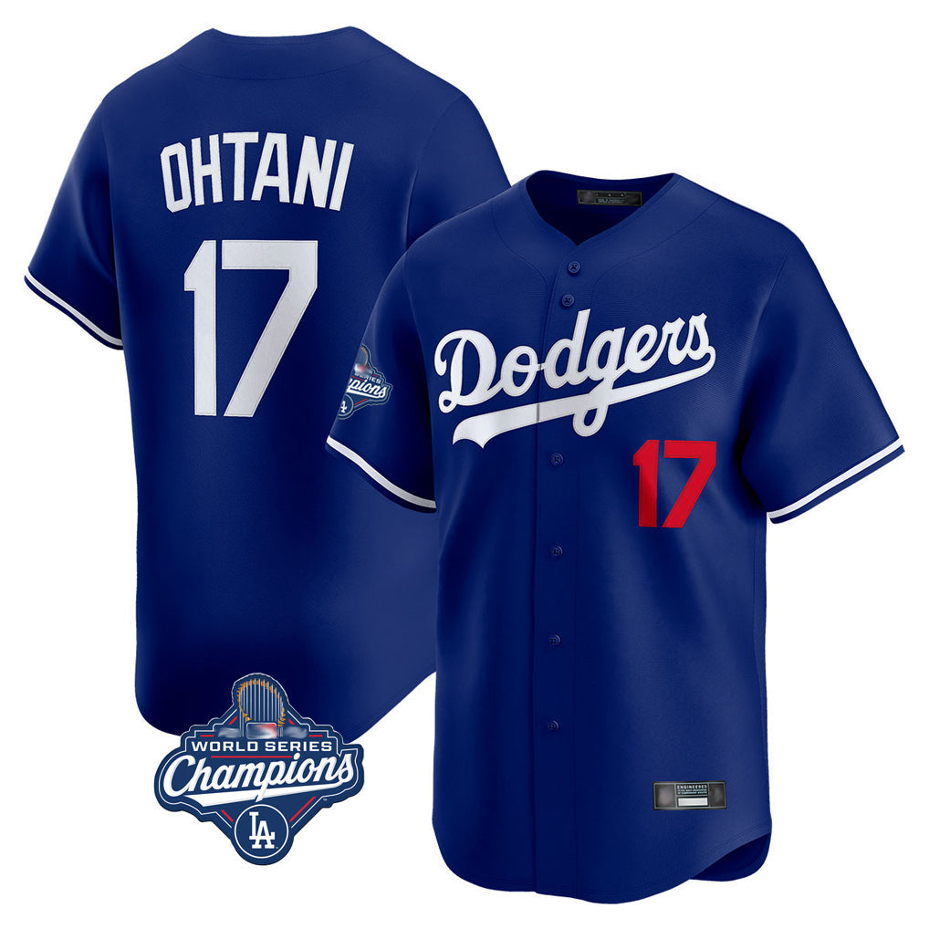 Leonaf LA.Dodgers #17 Shohei Ohtani Player Royal World Series Meet Limited Home Stitched Jerseys