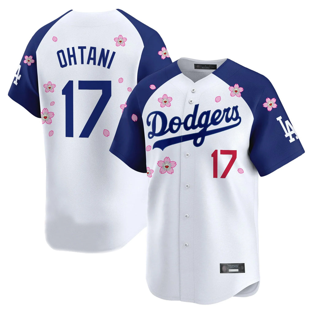 Leonaf LA.Dodgers #17 Shohei Ohtani Player White-Royal Tokyo Series Vapor Premier Limited Stitched Jerseys
