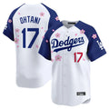 Leonaf LA.Dodgers #17 Shohei Ohtani Player White-Royal Tokyo Series Vapor Premier Limited Stitched Jerseys
