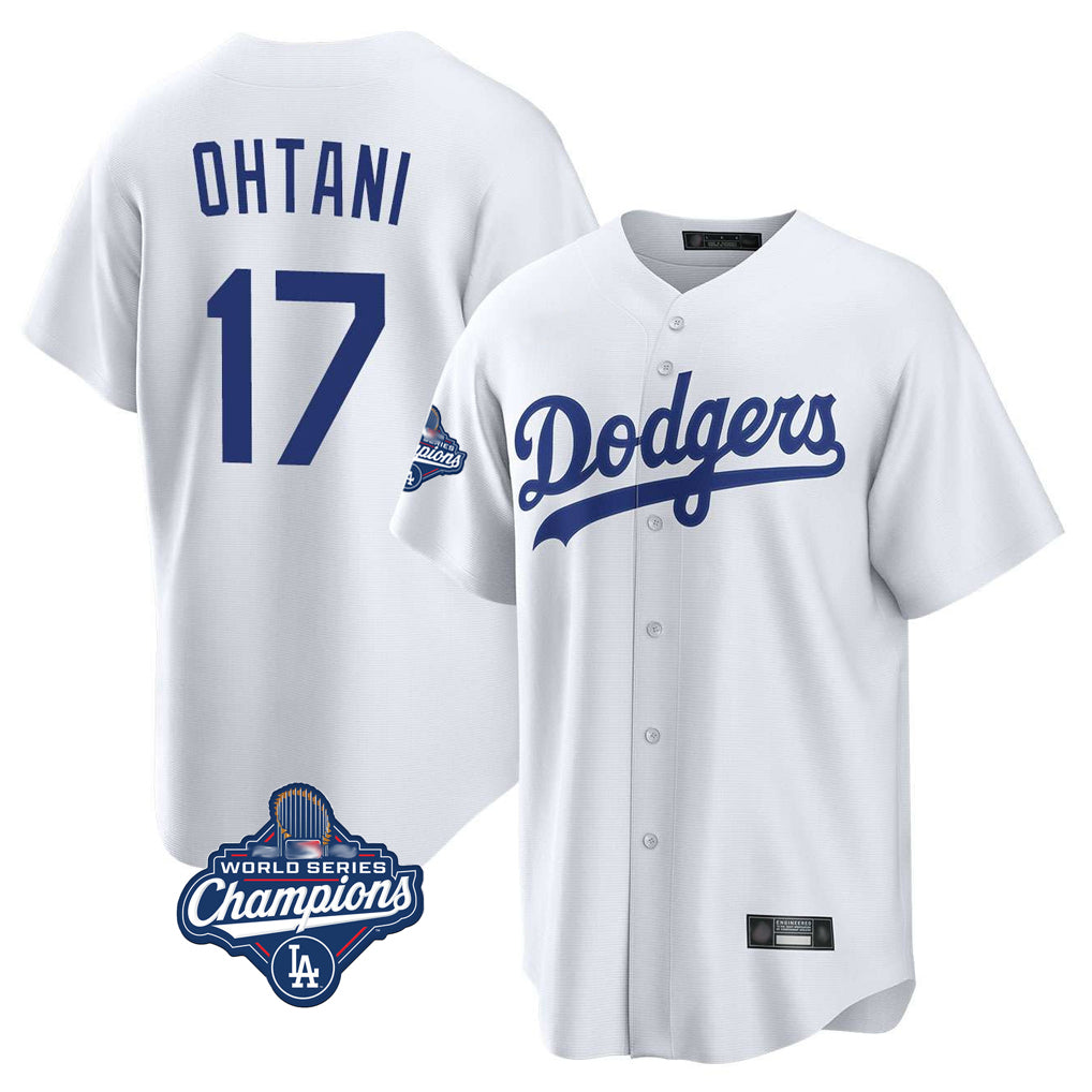 Leonaf LA.Dodgers #17 Shohei Ohtani Player White World Series Meet Game Home Stitched Jerseys