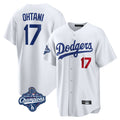 Leonaf LA.Dodgers #17 Shohei Ohtani Player White World Series Meet Home Game Stitched Jerseys
