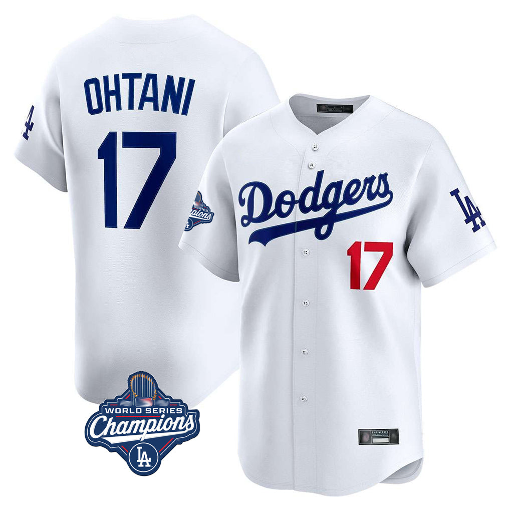 Leonaf LA.Dodgers #17 Shohei Ohtani Player White World Series Meet Limited Home Stitched Jerseys